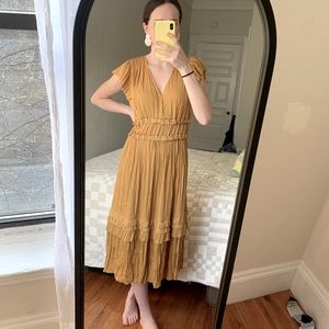 Marigold Frill Midi Dress